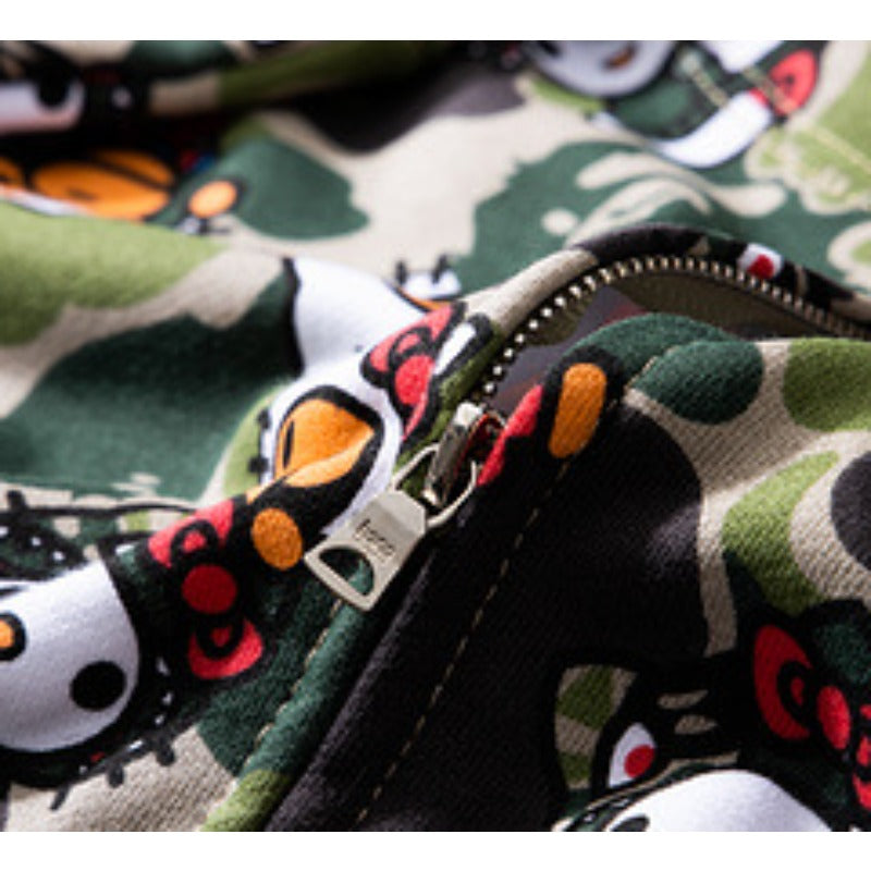 Bathing Shark and ape head print Hoodie Full Print Hello Kitty Cardigan Zipper NextBlock