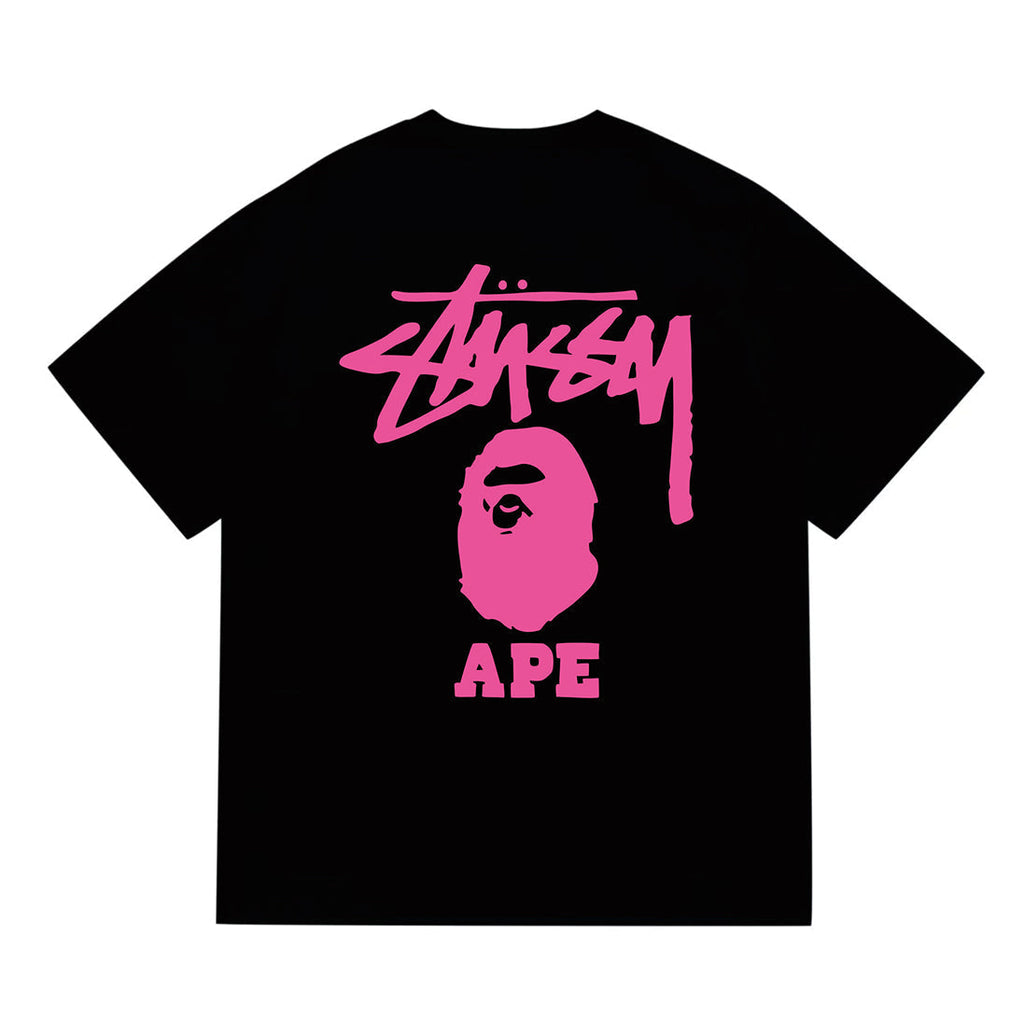 Bathing Shark and ape head print T-Shirt NextBlock