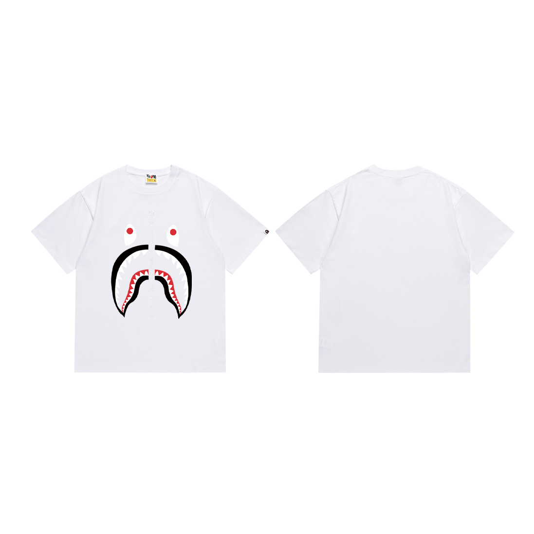 Bathing Shark and ape head print T-Shirt NextBlock