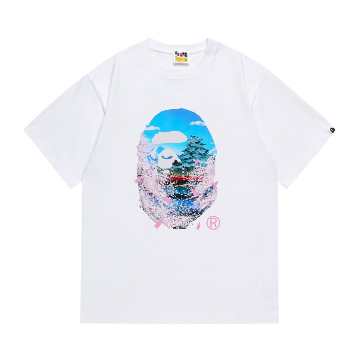 Bathing Shark and ape head print T-Shirt NextBlock