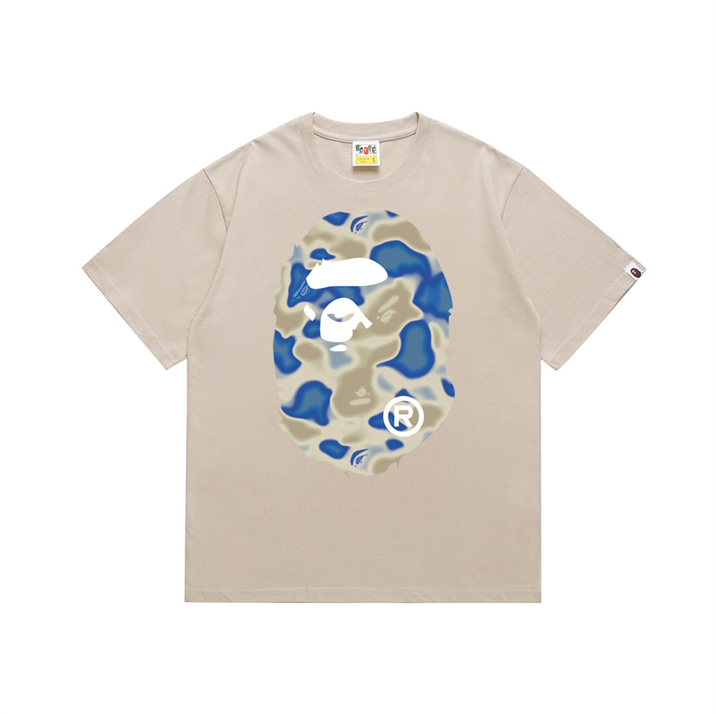 Bathing Shark and ape head print T-Shirt NextBlock