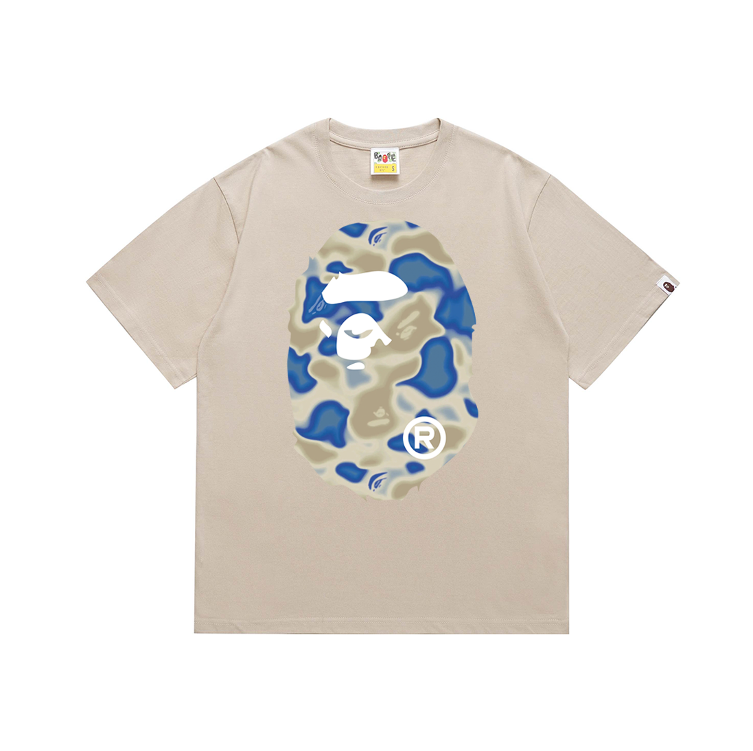Bathing Shark and ape head print T-Shirt NextBlock
