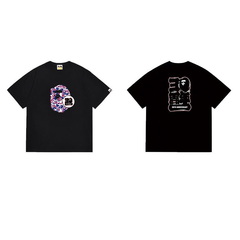 Bathing Shark and ape head print T Shirts NextBlock