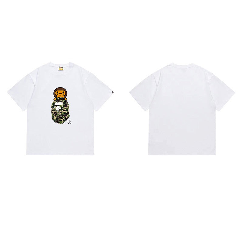 Bathing Shark and ape head print T Shirts NextBlock