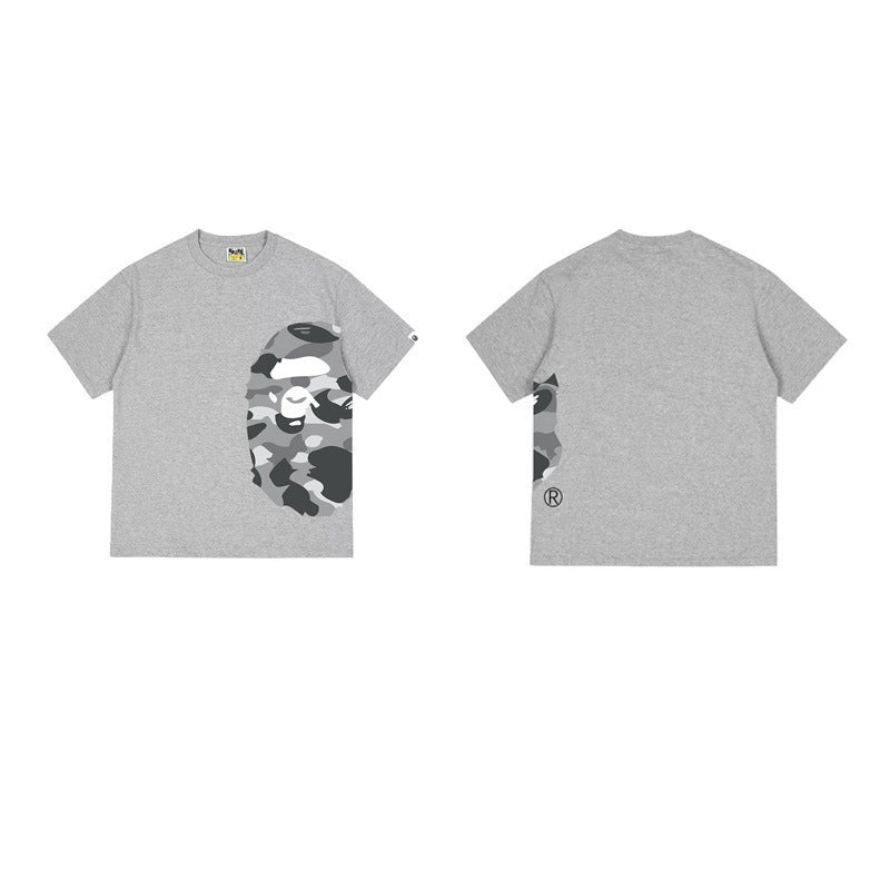 Bathing Shark and ape head print T Shirts NextBlock