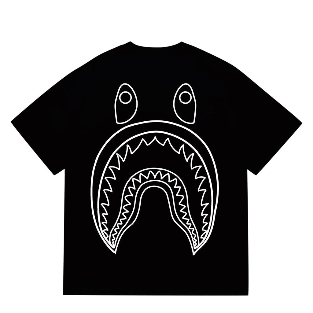 Bathing Shark and ape head print T-Shirt NextBlock