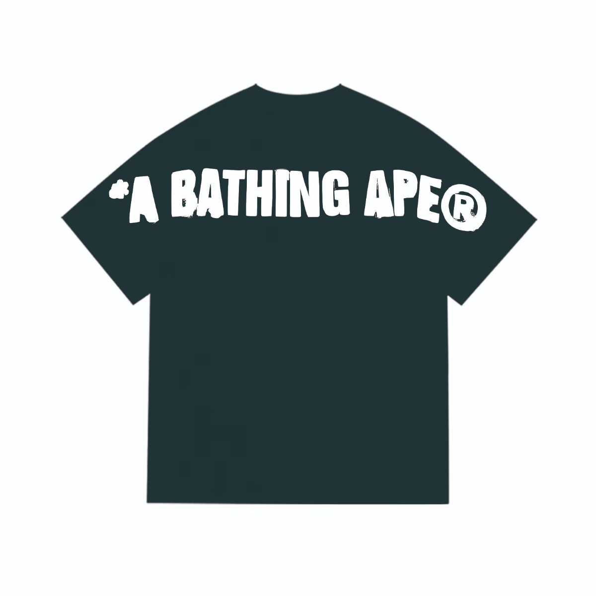 Bathing Shark and ape head print T-Shirt NextBlock