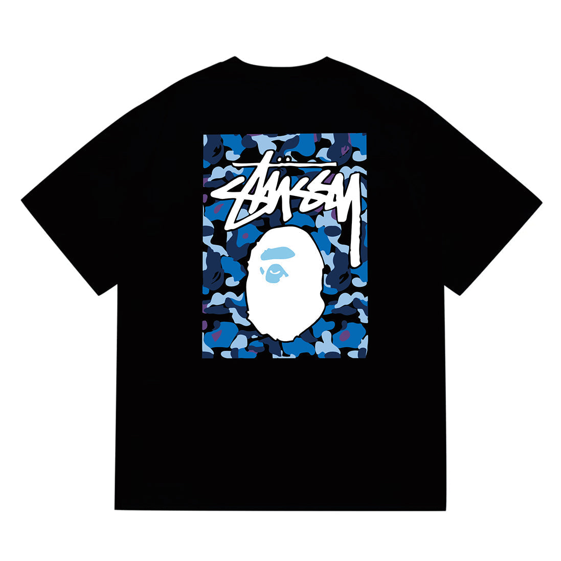Bathing Shark and ape head print T-Shirt NextBlock