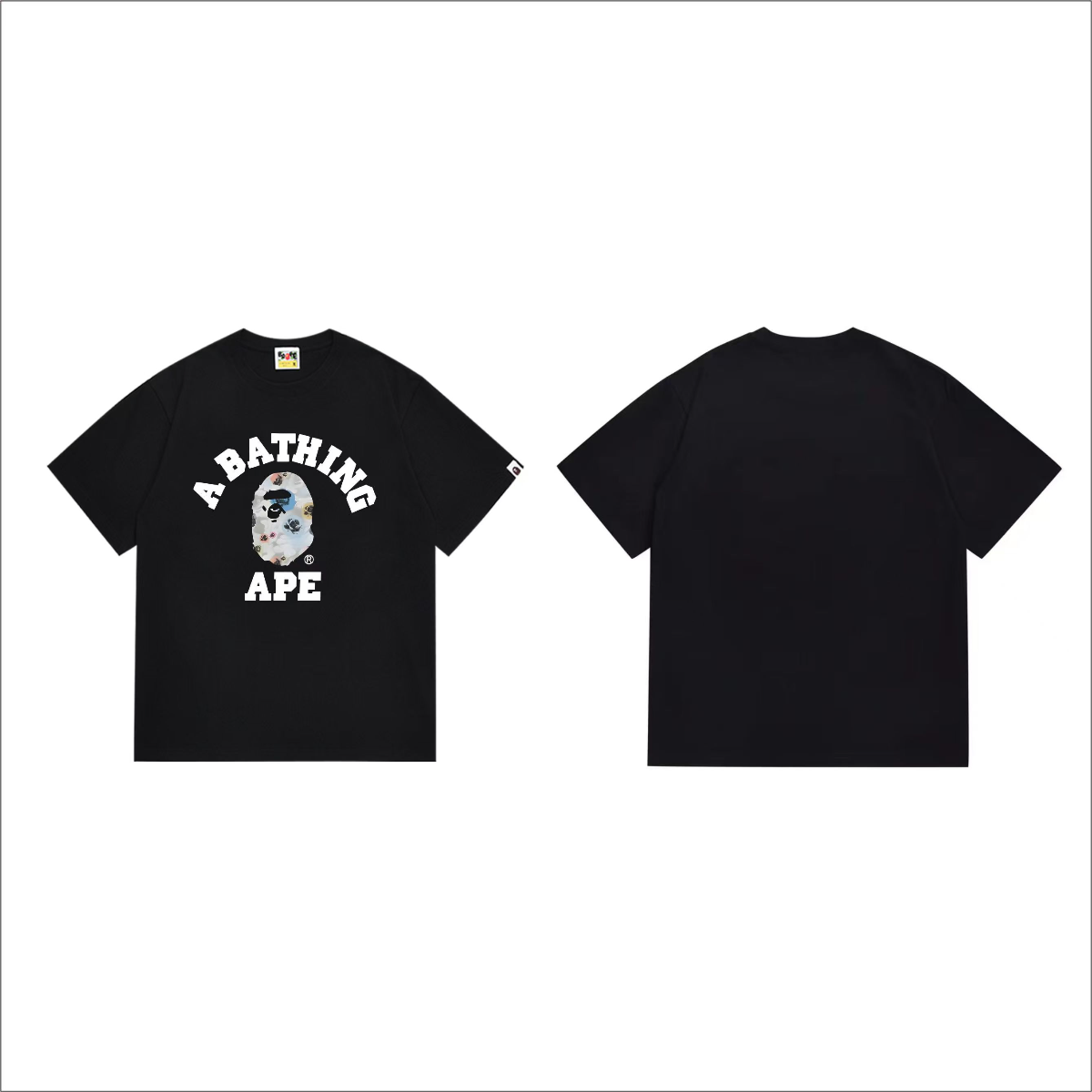 Bathing Shark and ape head print T-Shirt NextBlock