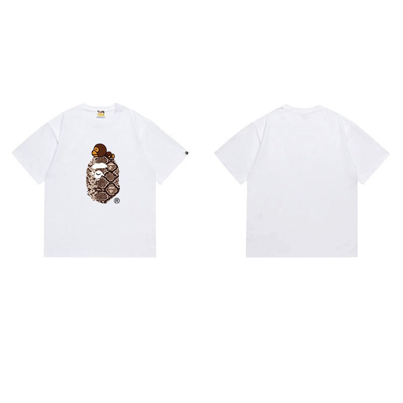 Bathing Shark and ape head print T Shirts NextBlock