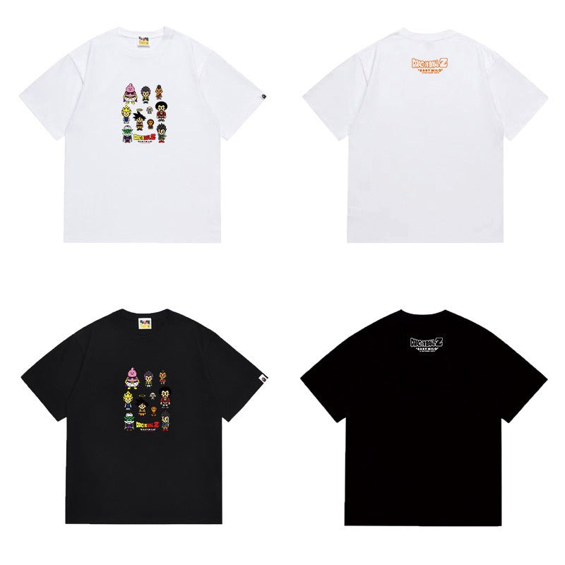 Bathing Shark and ape head print T Shirts NextBlock