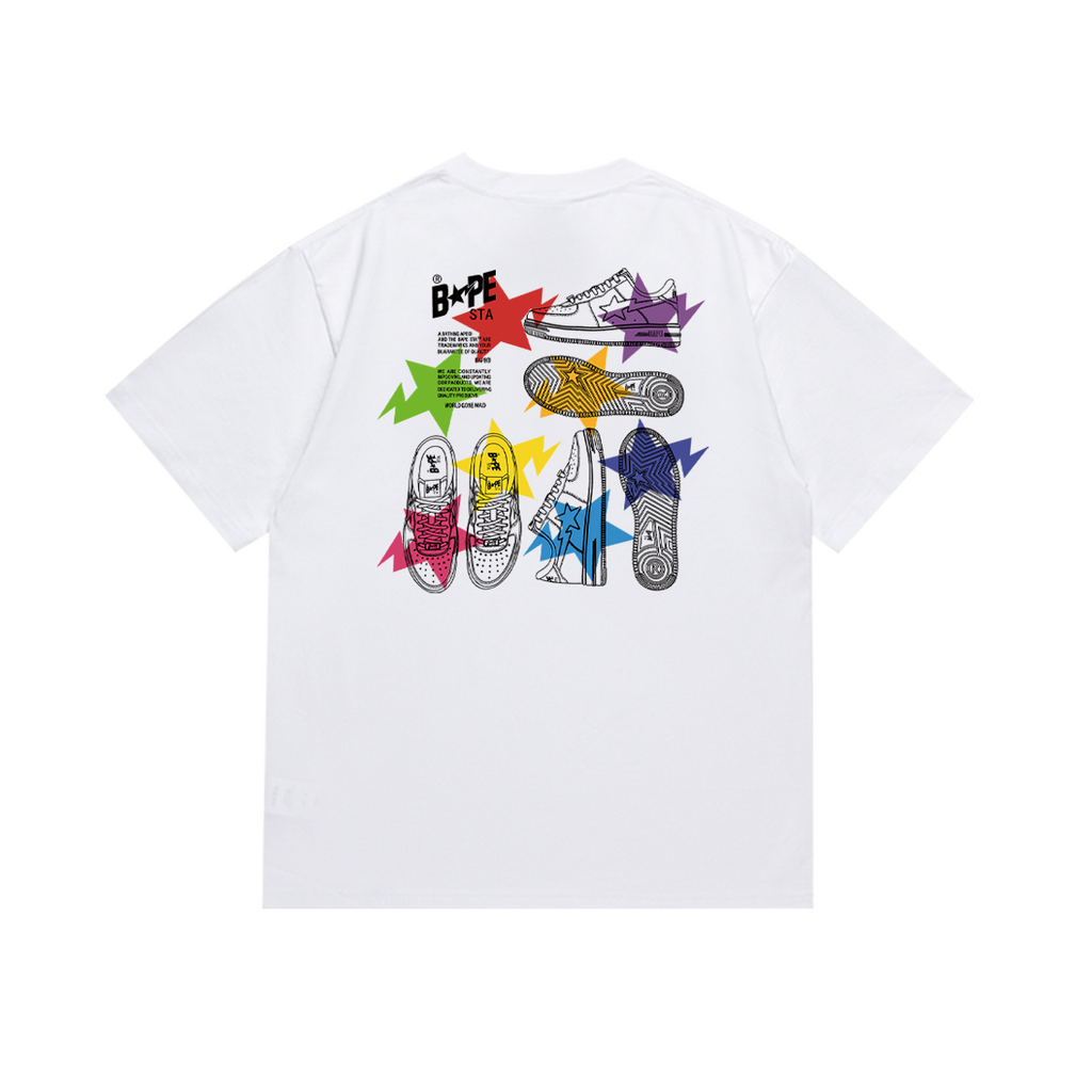 Bathing Shark and ape head print T-Shirt NextBlock