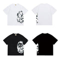 Bathing Shark and ape head print T Shirts NextBlock