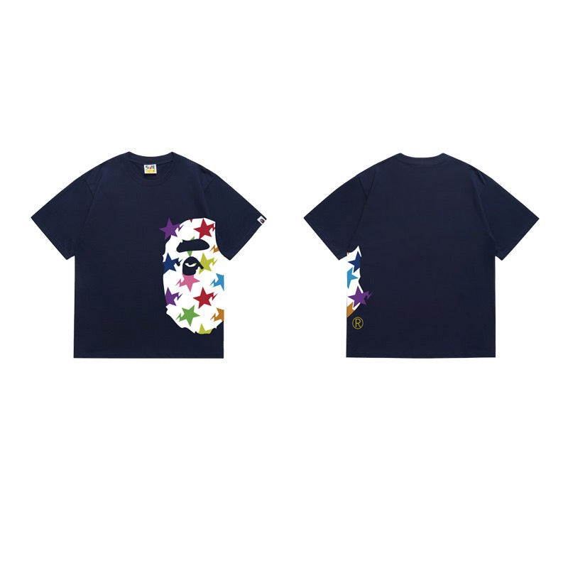 Bathing Shark and ape head print T Shirts NextBlock