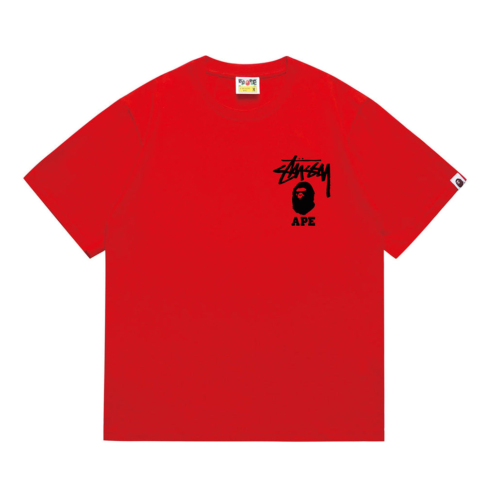 Bathing Shark and ape head print T-Shirt NextBlock