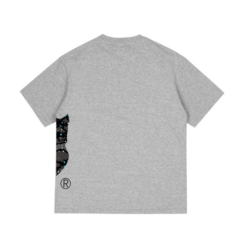 Bathing Shark and ape head print T Shirts NextBlock