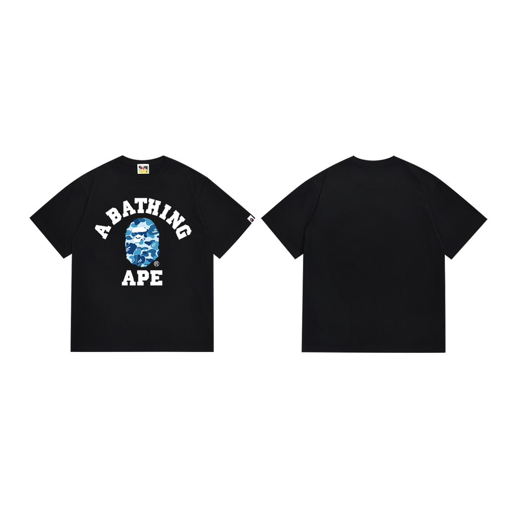 Bathing Shark and ape head print T-Shirt NextBlock