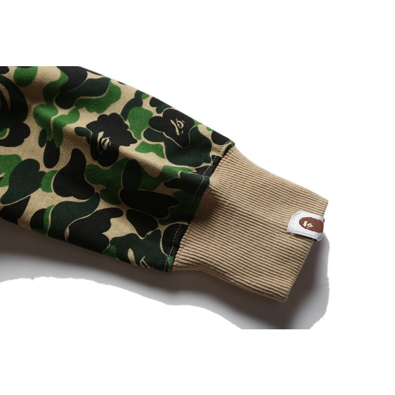 Bathing Shark and ape head print Hoodie Camouflage Alphabet Embroidery Shark Hooded NextBlock