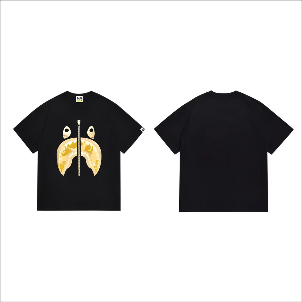 Bathing Shark and ape head print T-Shirt NextBlock