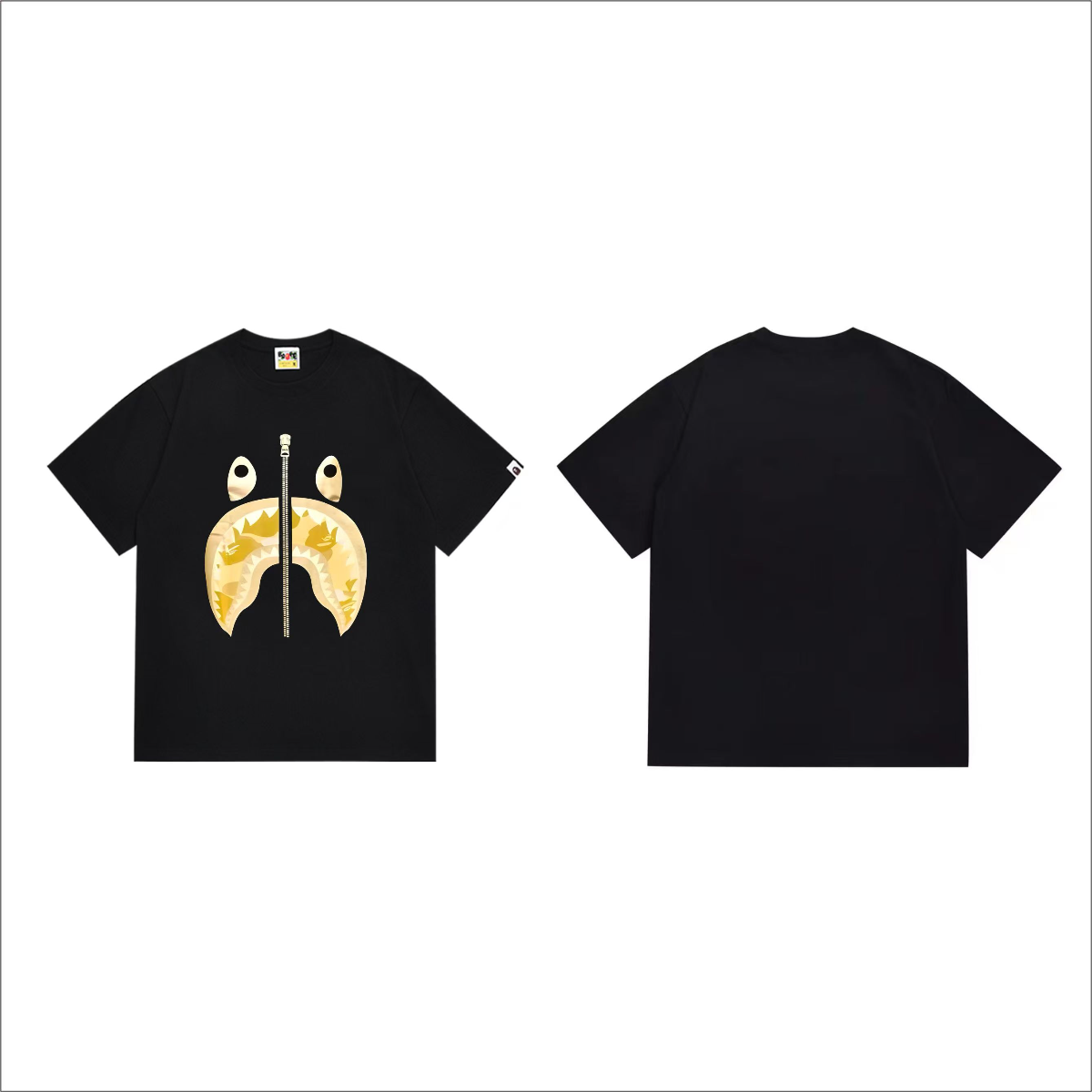 Bathing Shark and ape head print T-Shirt NextBlock