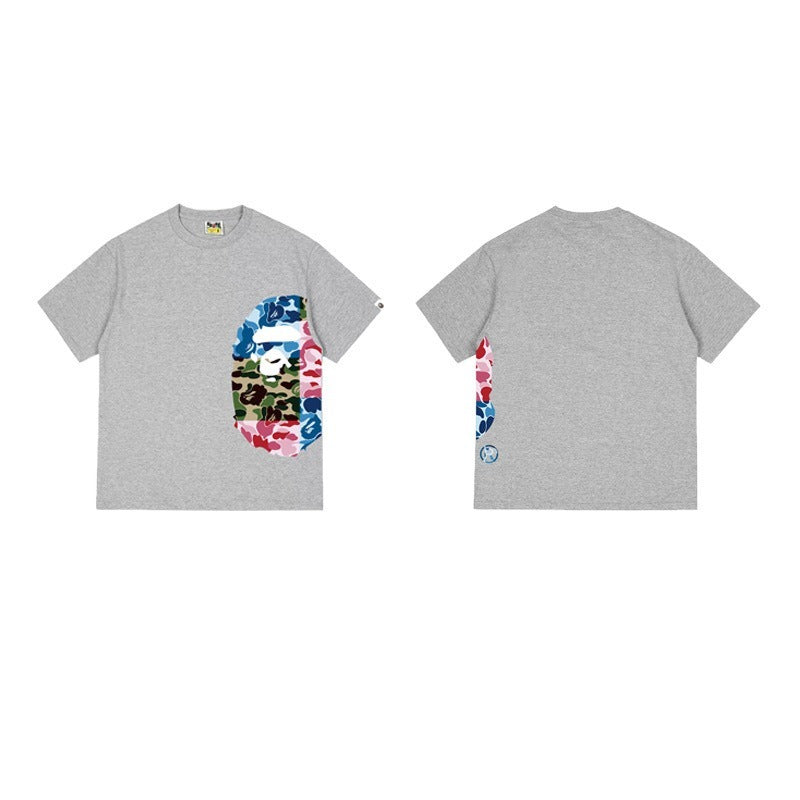 Bathing Shark and ape head print T Shirts NextBlock