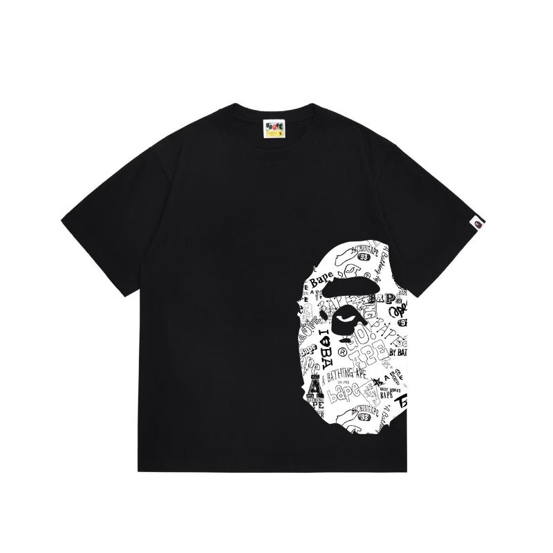 Bathing Shark and ape head print T Shirts NextBlock