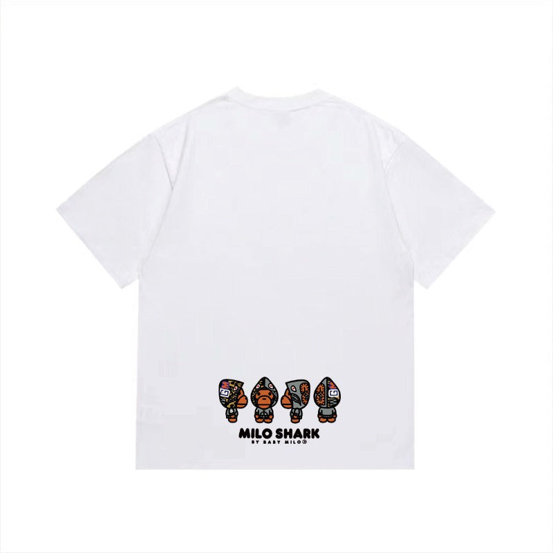 Bathing Shark and ape head print T Shirts NextBlock