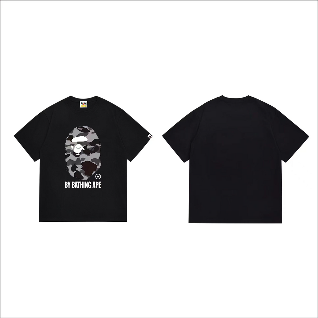 Bathing Shark and ape head print T-Shirt NextBlock