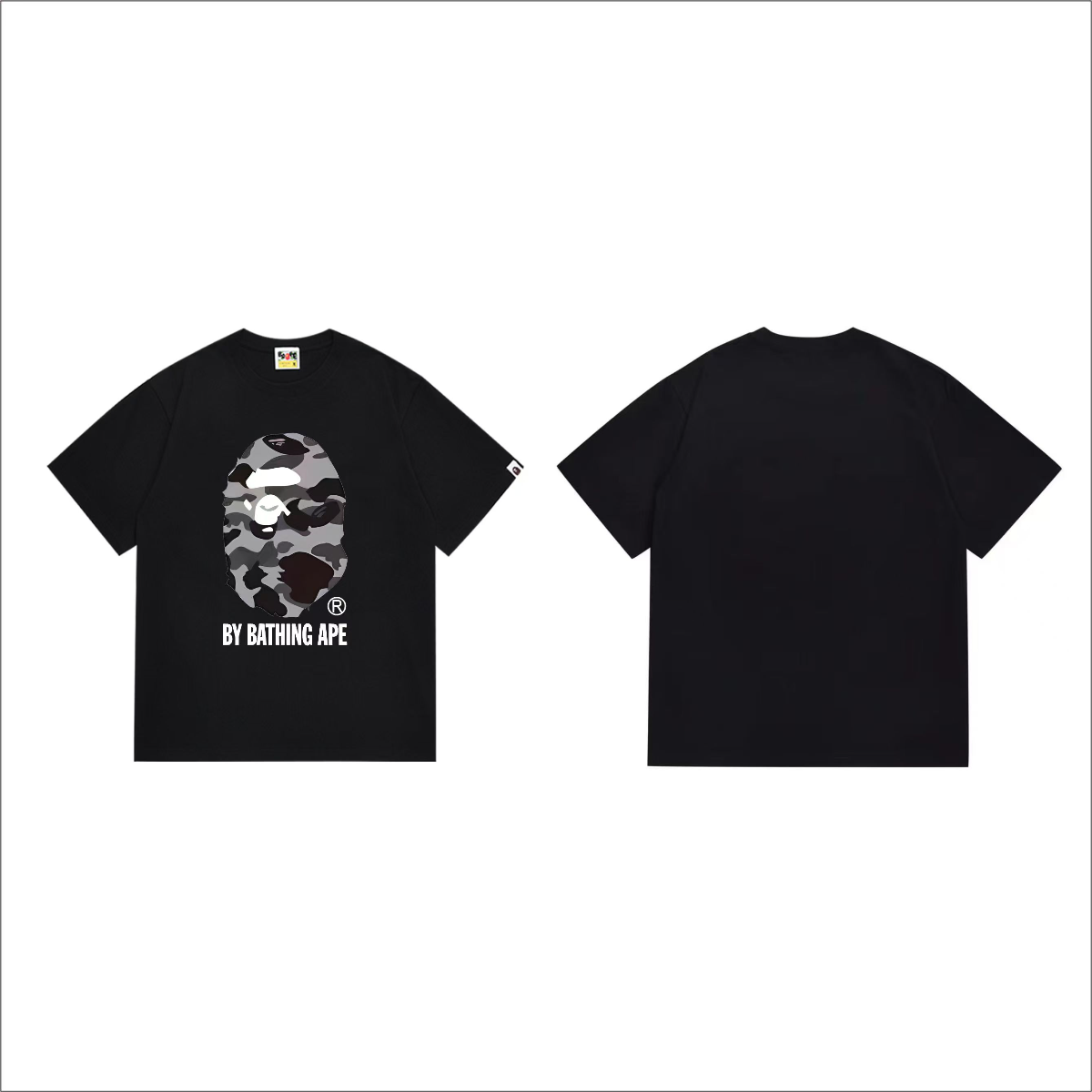 Bathing Shark and ape head print T-Shirt NextBlock