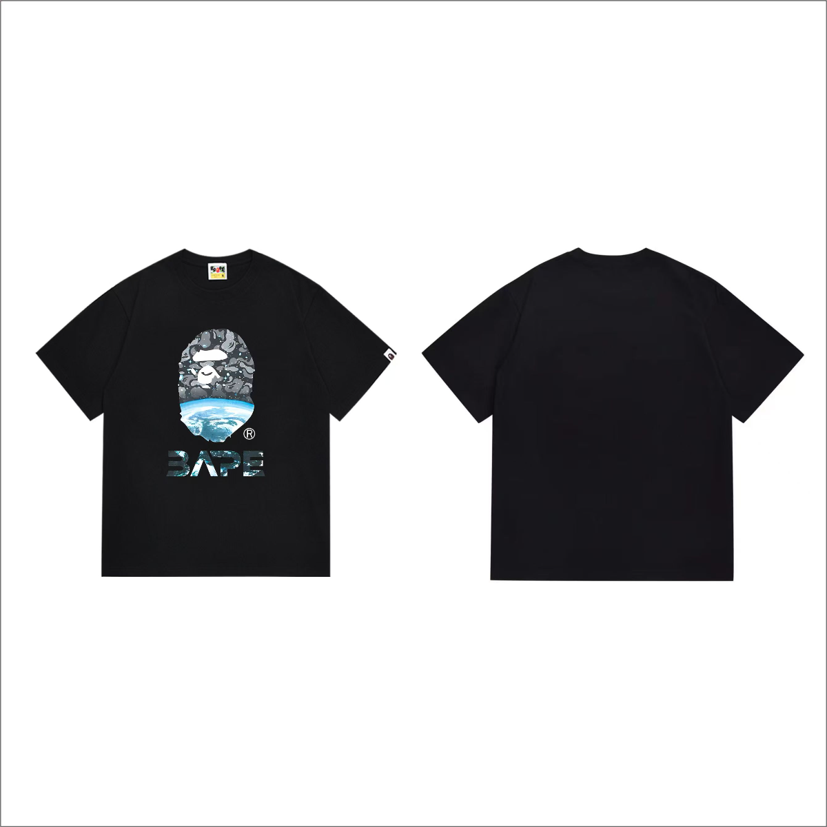 Bathing Shark and ape head print T-Shirt NextBlock