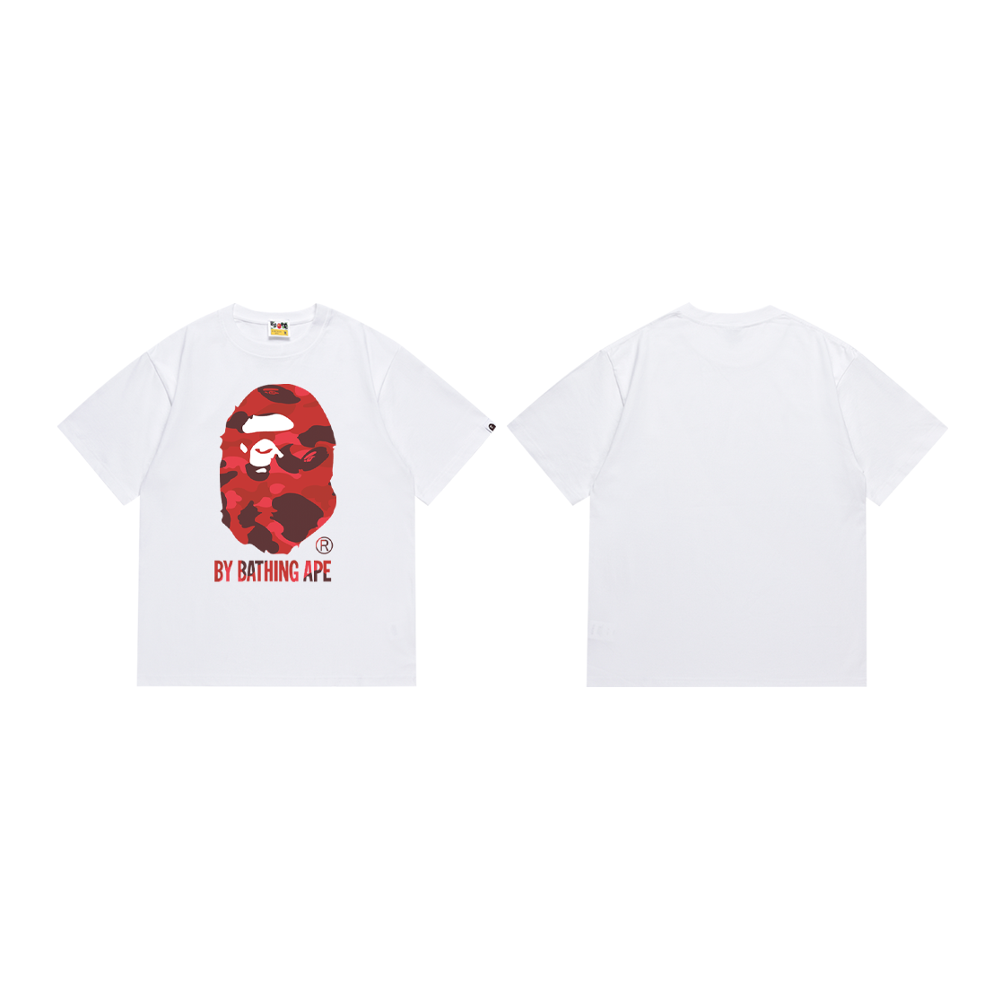 Bathing Shark and ape head print T-Shirt NextBlock