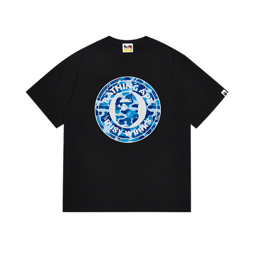 Bathing Shark and ape head print T-Shirt NextBlock