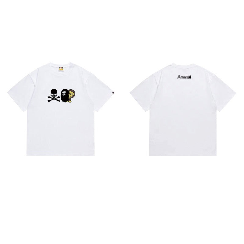 Bathing Shark and ape head print T Shirts NextBlock