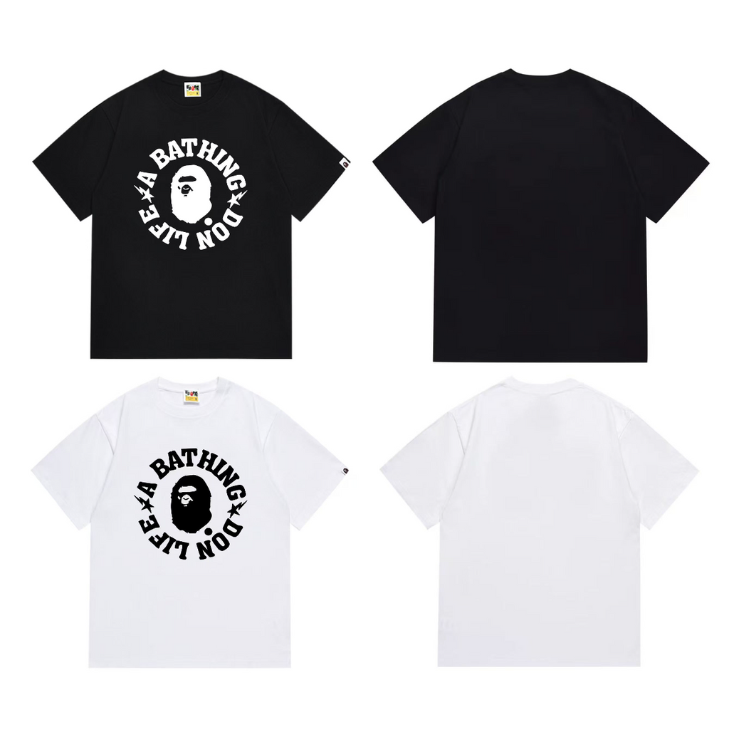 Bathing Shark and ape head print T-Shirt NextBlock