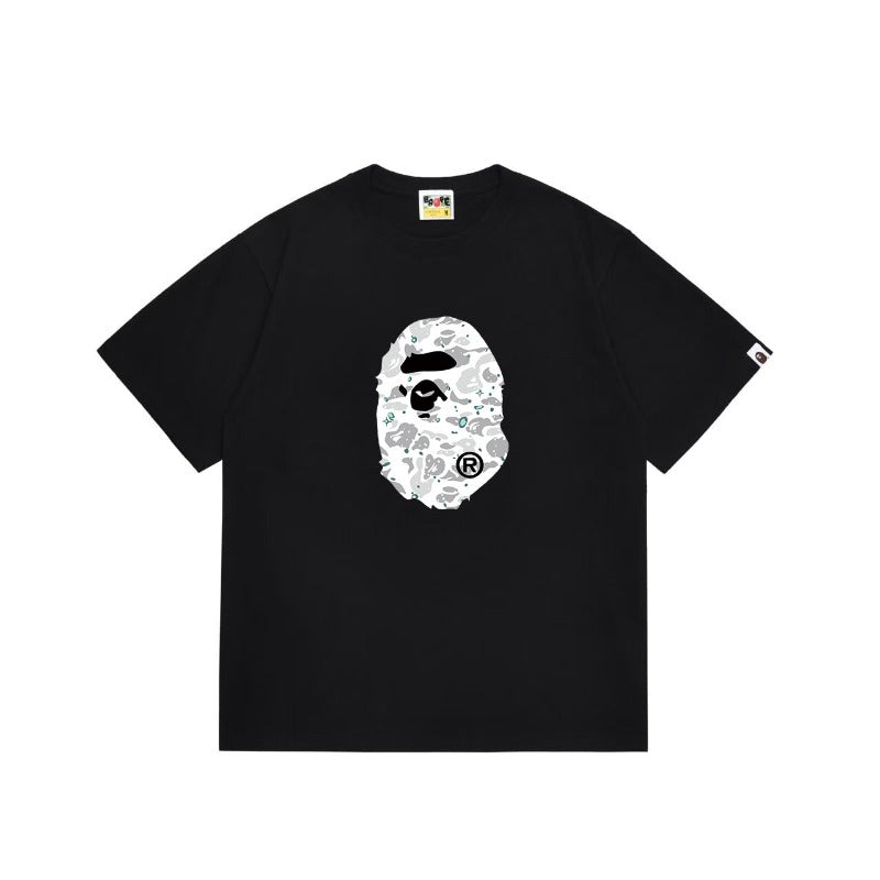 Bathing Shark and ape head print T Shirts NextBlock