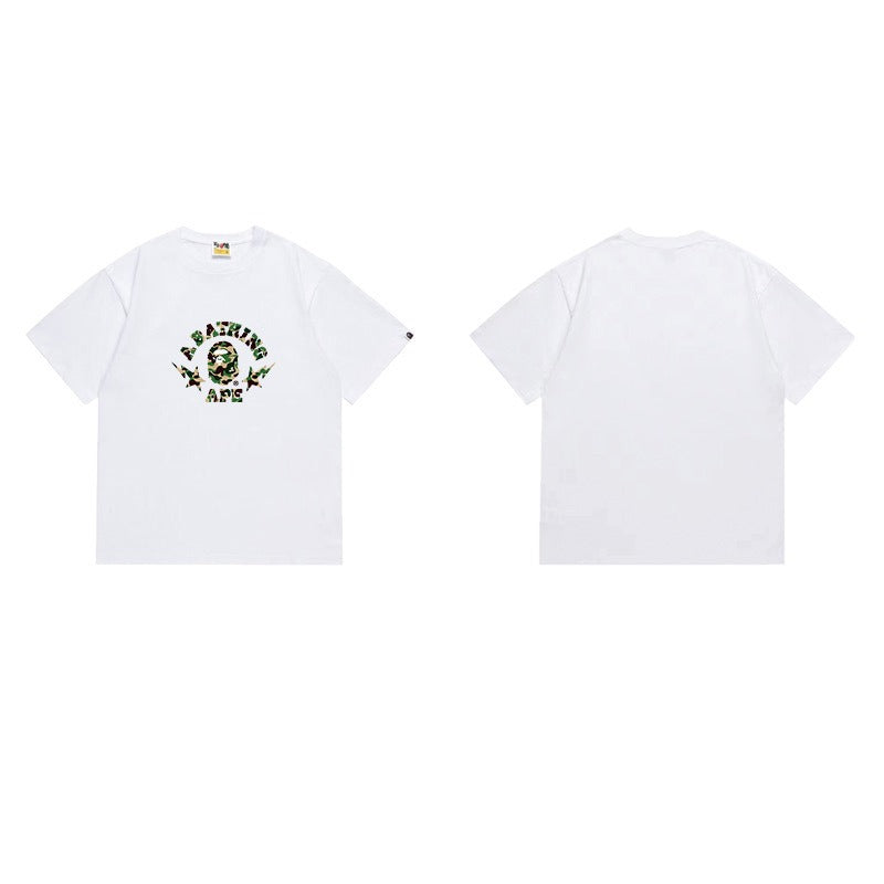 Bathing Shark and ape head print T Shirts NextBlock