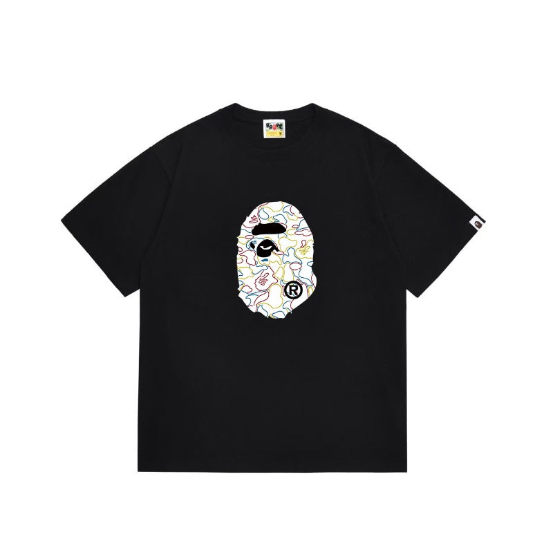 Bathing Shark and ape head print T Shirts NextBlock