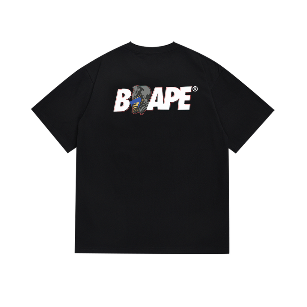 Bathing Shark and ape head print T-Shirt NextBlock
