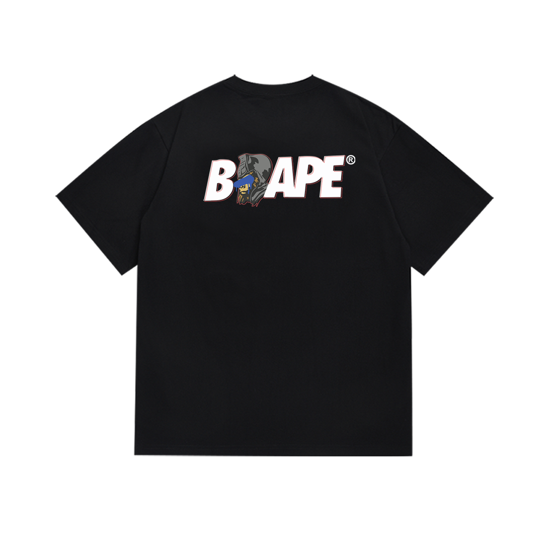 Bathing Shark and ape head print T-Shirt NextBlock