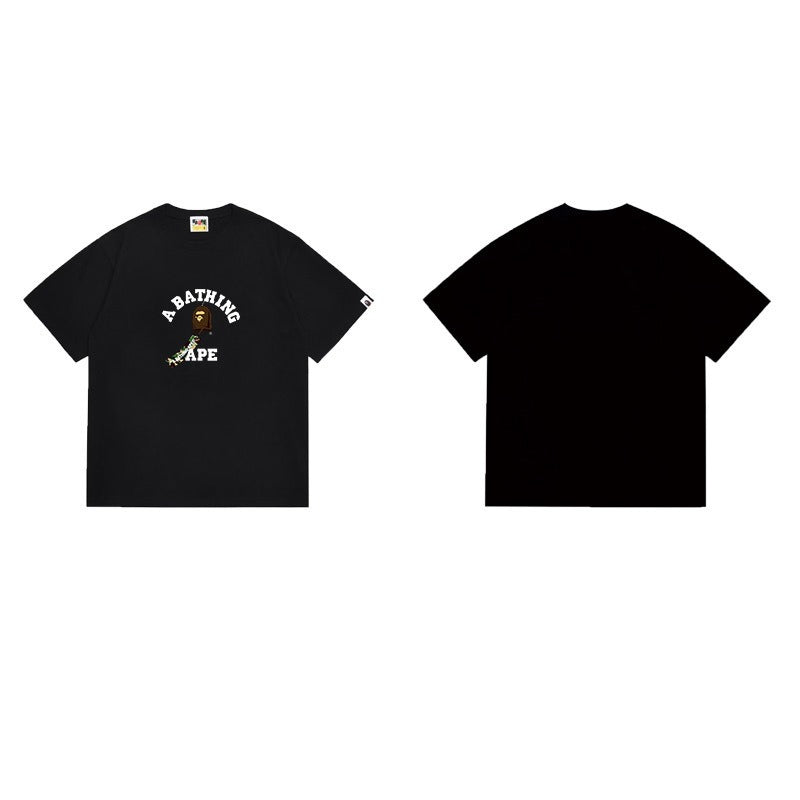 Bathing Shark and ape head print T Shirts NextBlock