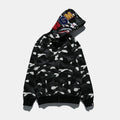 Bathing Shark and ape head print Hoodie Autumn and Winter Men's Shark Luminous Camouflage Brushed Shark Sweater Men's Ho NextBlock