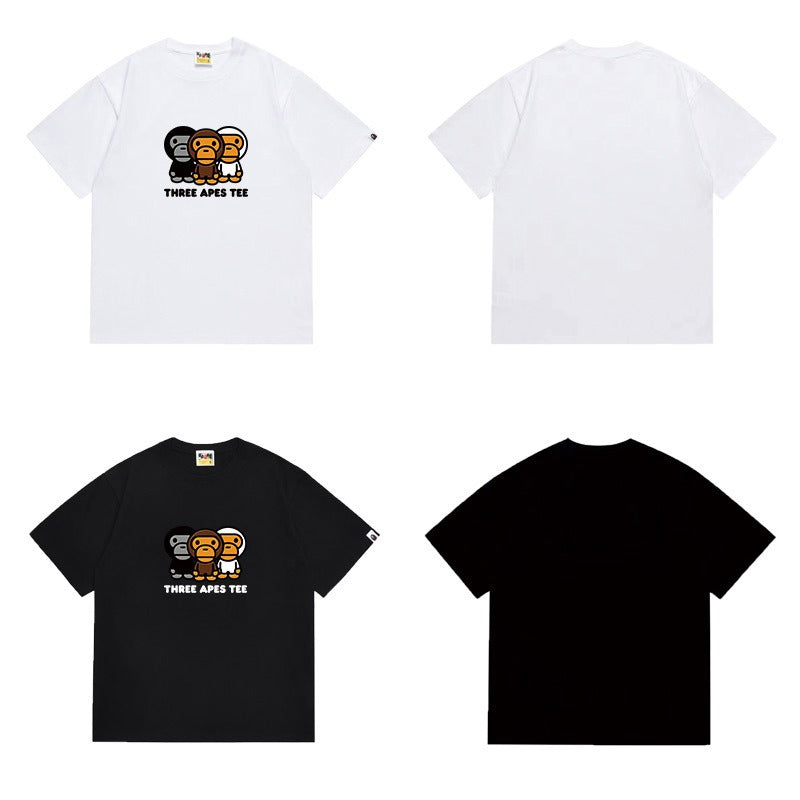 Bathing Shark and ape head print T Shirts NextBlock