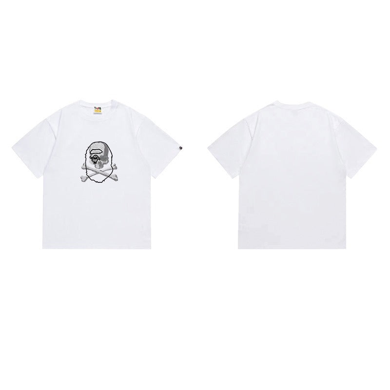 Bathing Shark and ape head print T Shirts NextBlock