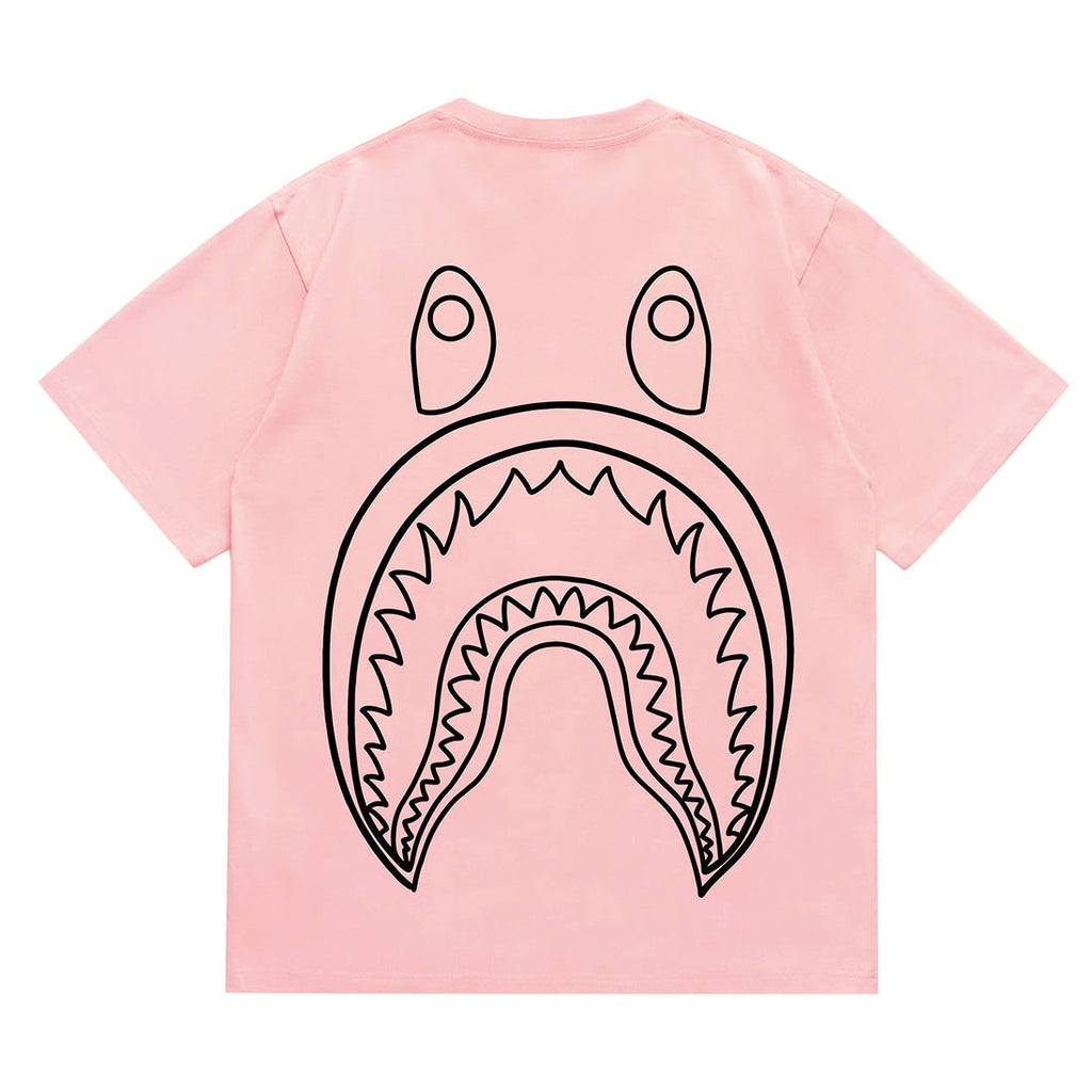 Bathing Shark and ape head print T-Shirt NextBlock