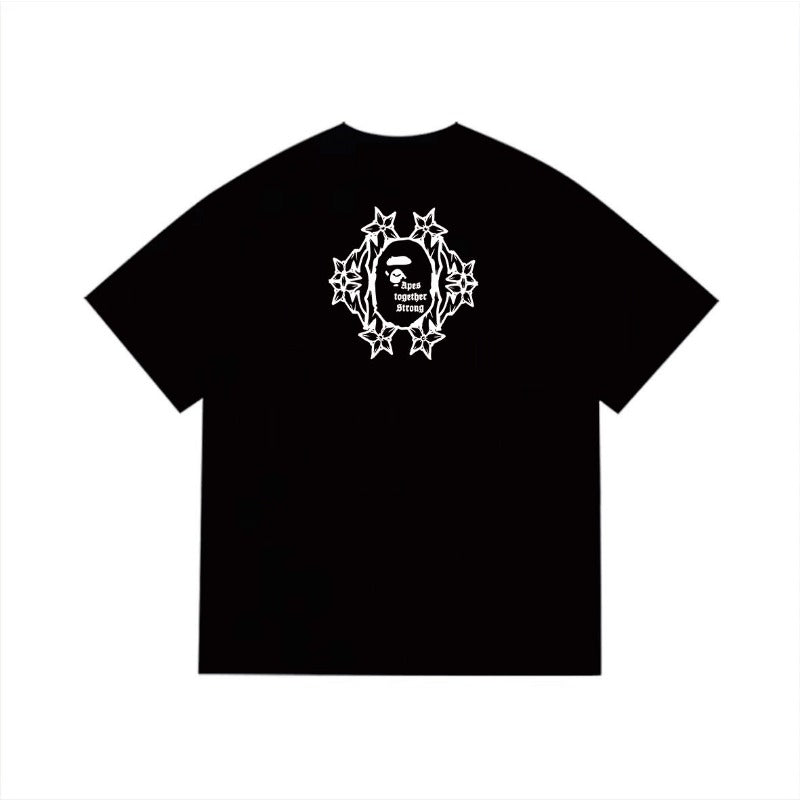 Bathing Shark and ape head print T Shirts NextBlock