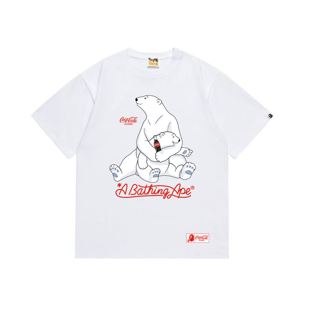 Bathing Shark and ape head print T-Shirt NextBlock
