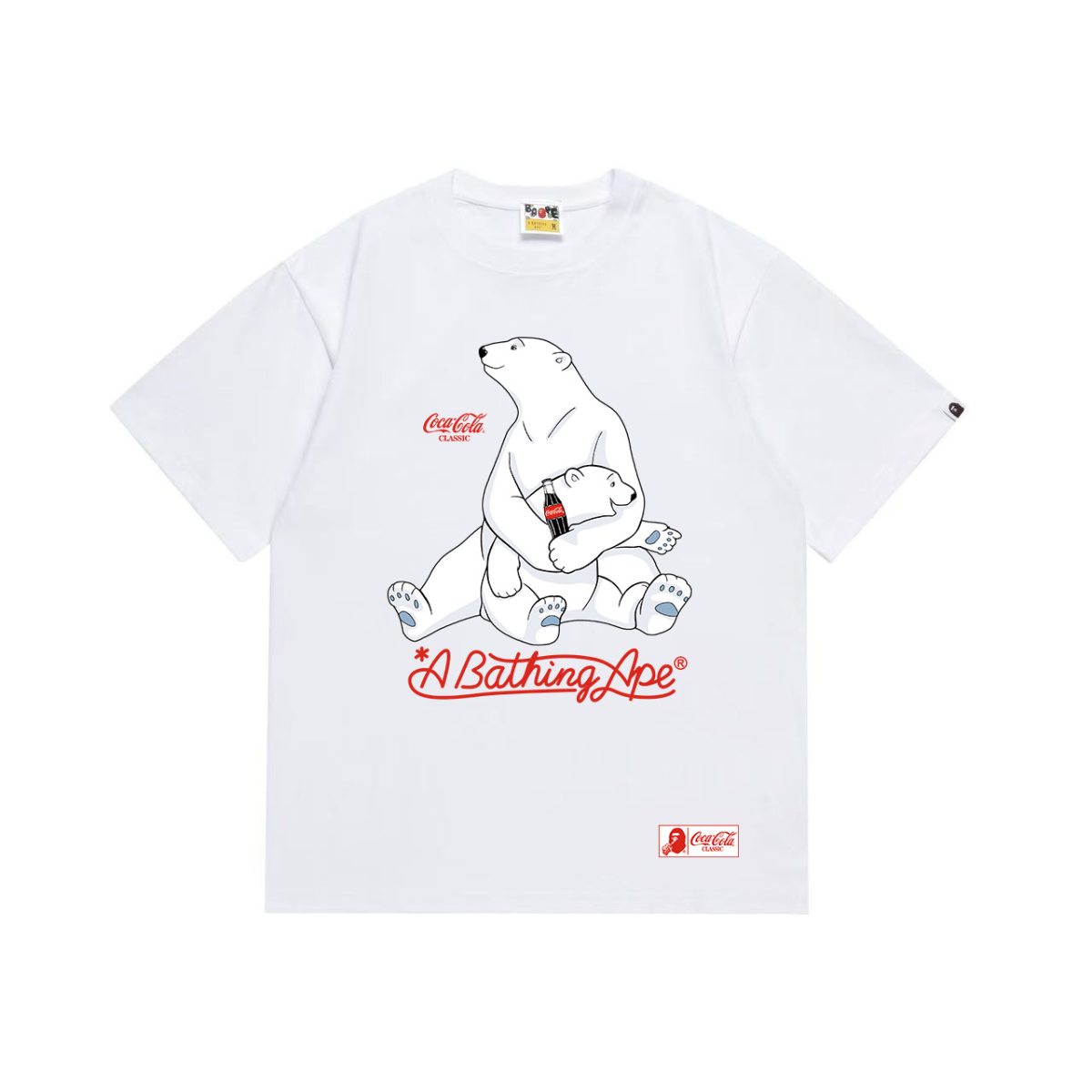 Bathing Shark and ape head print T-Shirt NextBlock