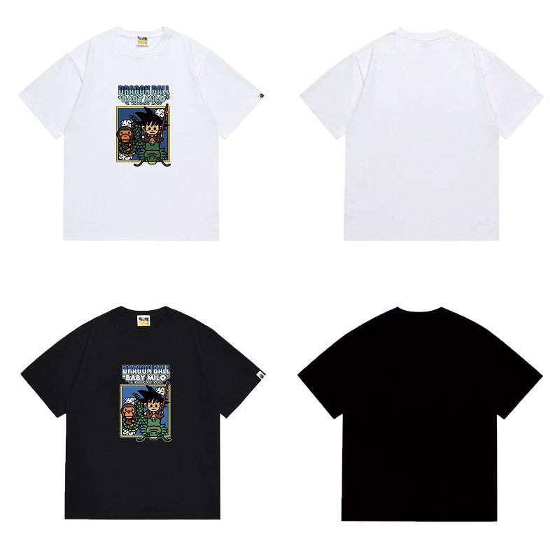 Bathing Shark and ape head print T Shirts NextBlock
