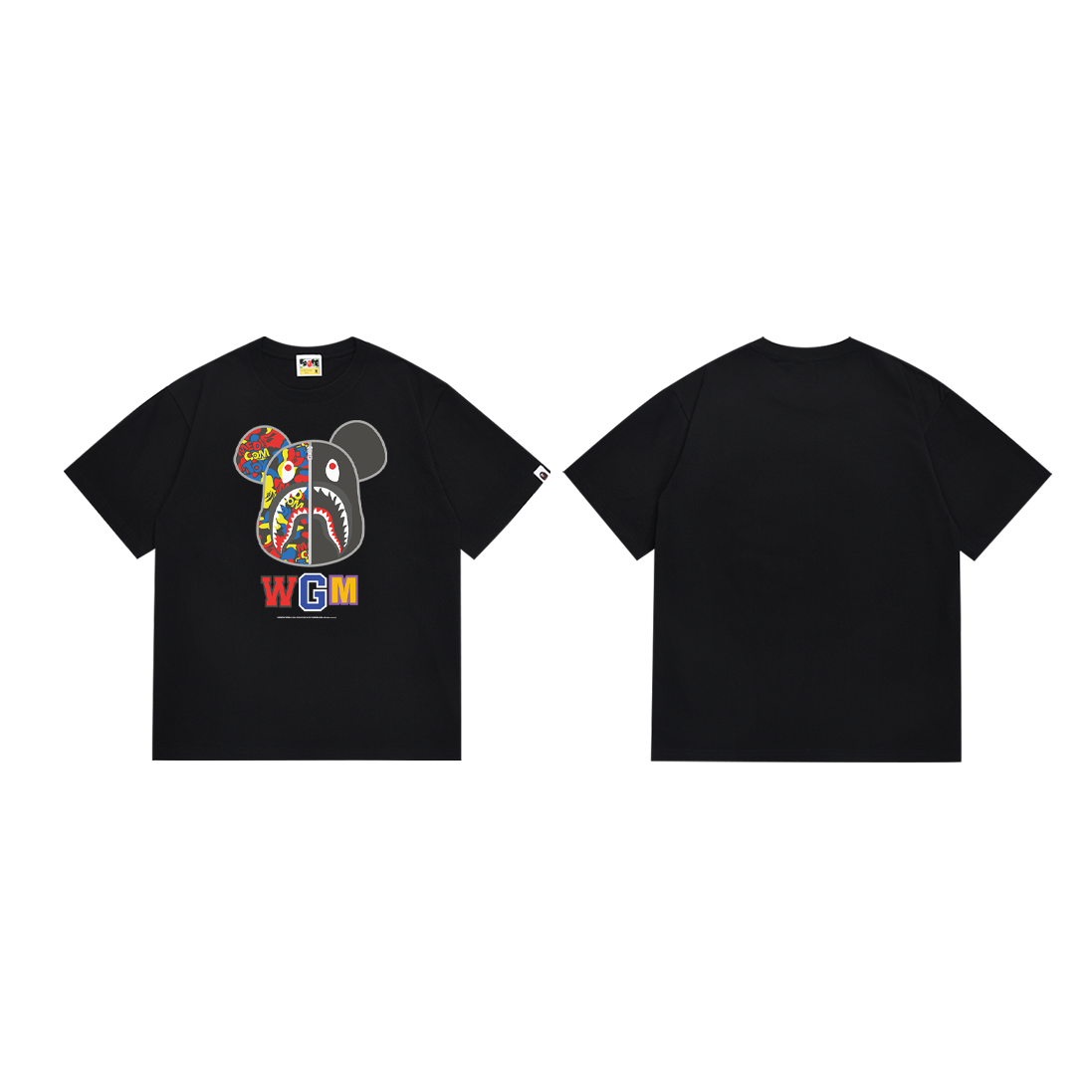 Bathing Shark and ape head print T-Shirt NextBlock