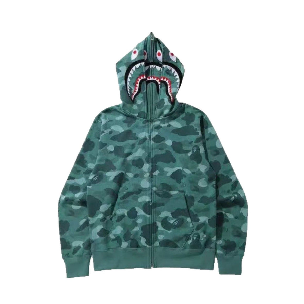Bathing Shark and ape head print hoode BAPE hip hop trendy zipper NextBlock